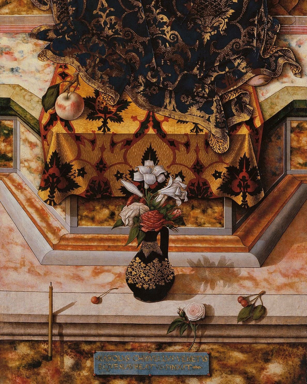 蝋燭の聖母子(カメリーノ大聖堂多翼祭壇画)部分